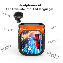 Bluetooth V6.0 Earphones AI Translator Earbuds OWS LCD Touch Screen Sport Wireless Headphones HD Stereo Sound Longlife Bluetooth V6.0 Earphones AI Translator Earbuds OWS LCD Touch Screen Sport Wireless Headphones HD Stereo Sound Longlife